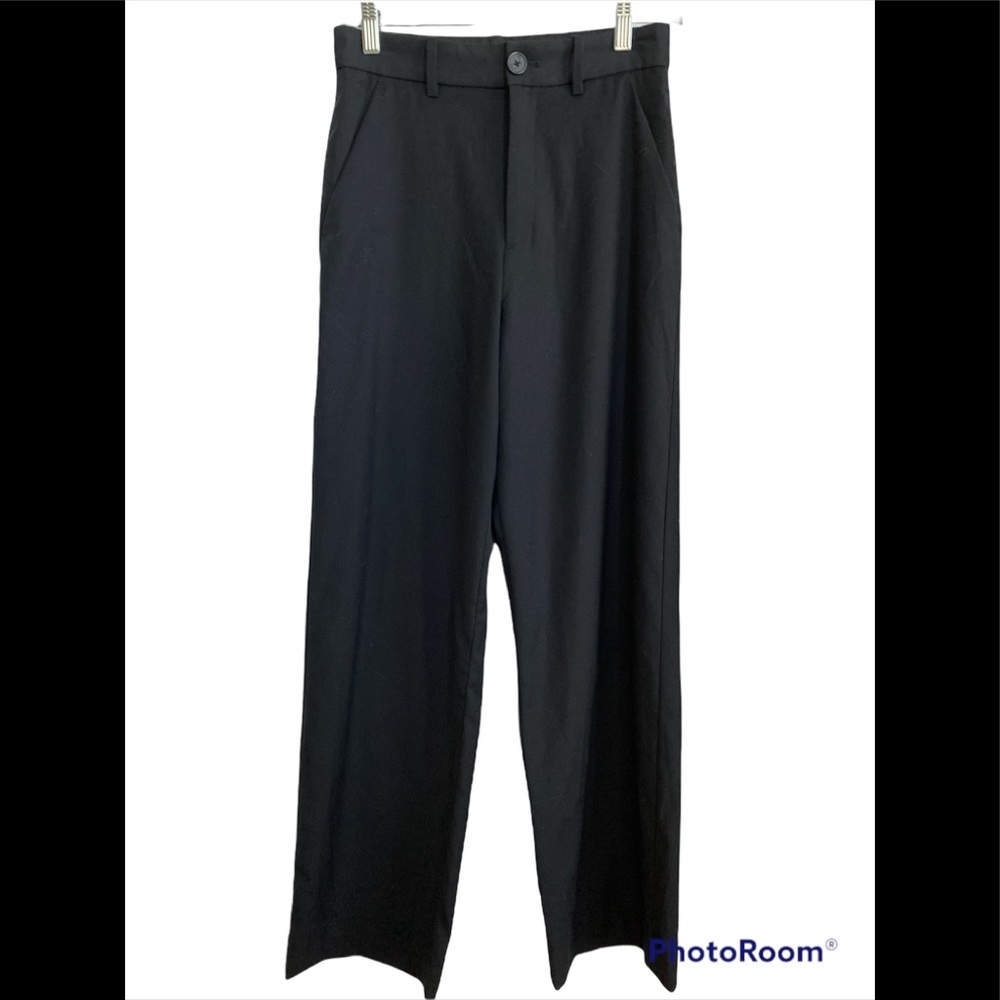 JW Anderson X Uniqlo Wool Blend Wide Leg High Rise Black Pants - size 2